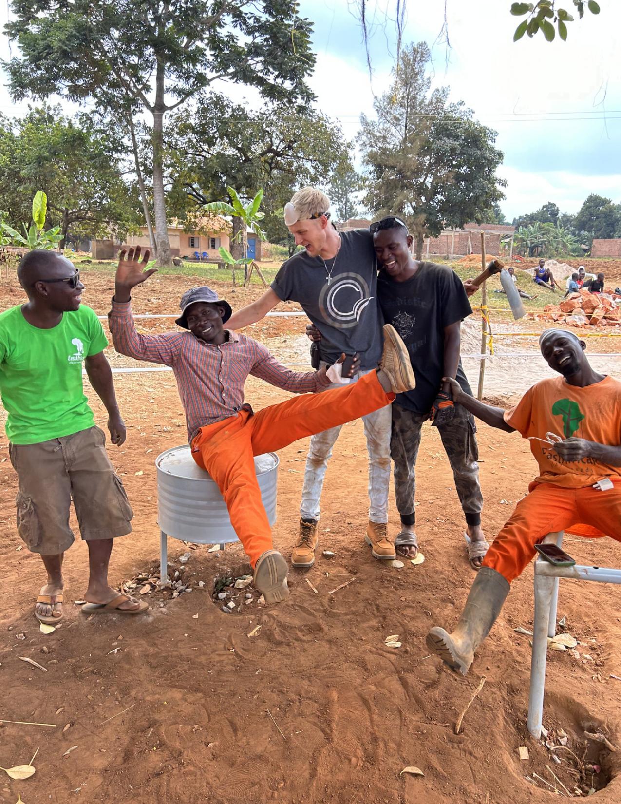 Seth working with the community in Wabulungu, Uganda